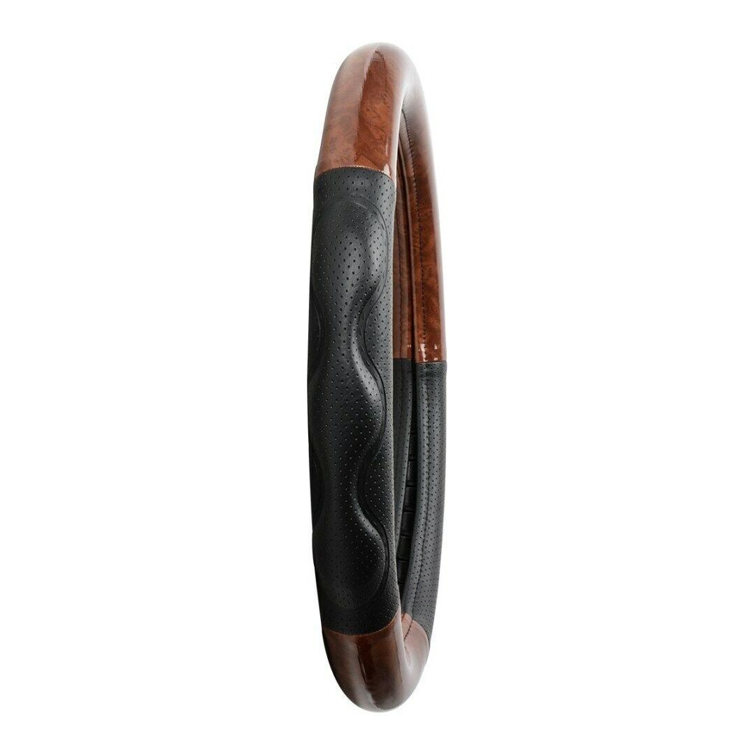 truck universal steering wheel cover 18″ inch dark wood black comfort pads 54050