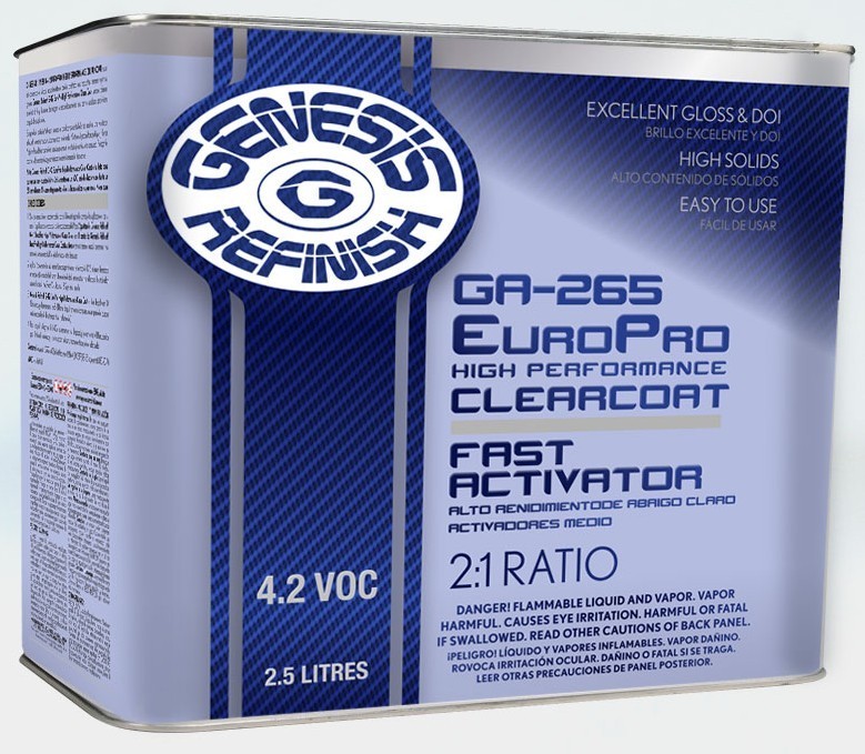 Genesis Refinish EuroPro 2:1 Clearcoat & Fast Activator (7. 5 Ltr. Kit)