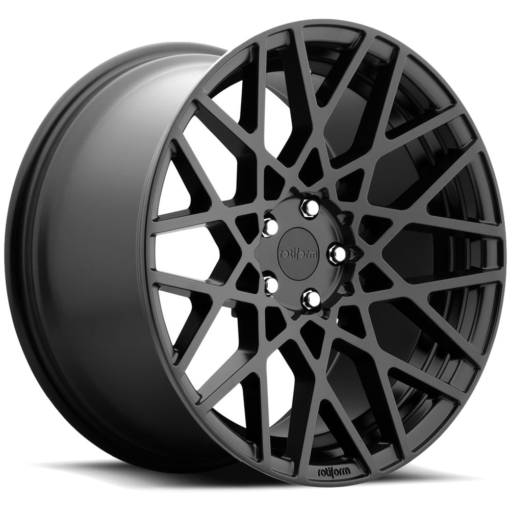 (Set of 4) Rotiform R112 BLQ 18×8.5 5×112 +35mm Matte Black Wheels Rims 18″ Inch