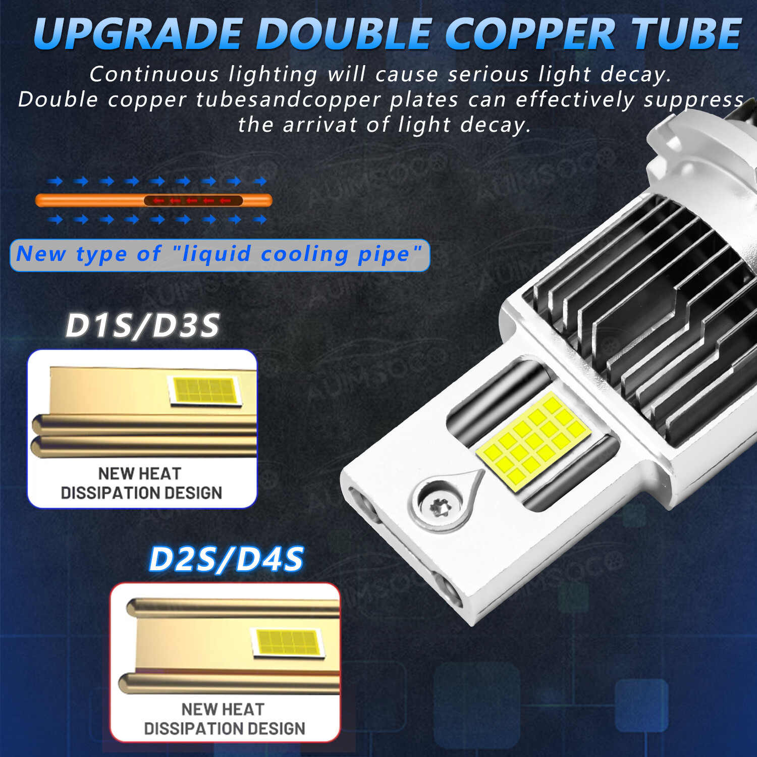 D2S D2R LED Headlight Super Bright Bulbs Kit 12000K White 330000LM HIGH/LOW BEAM