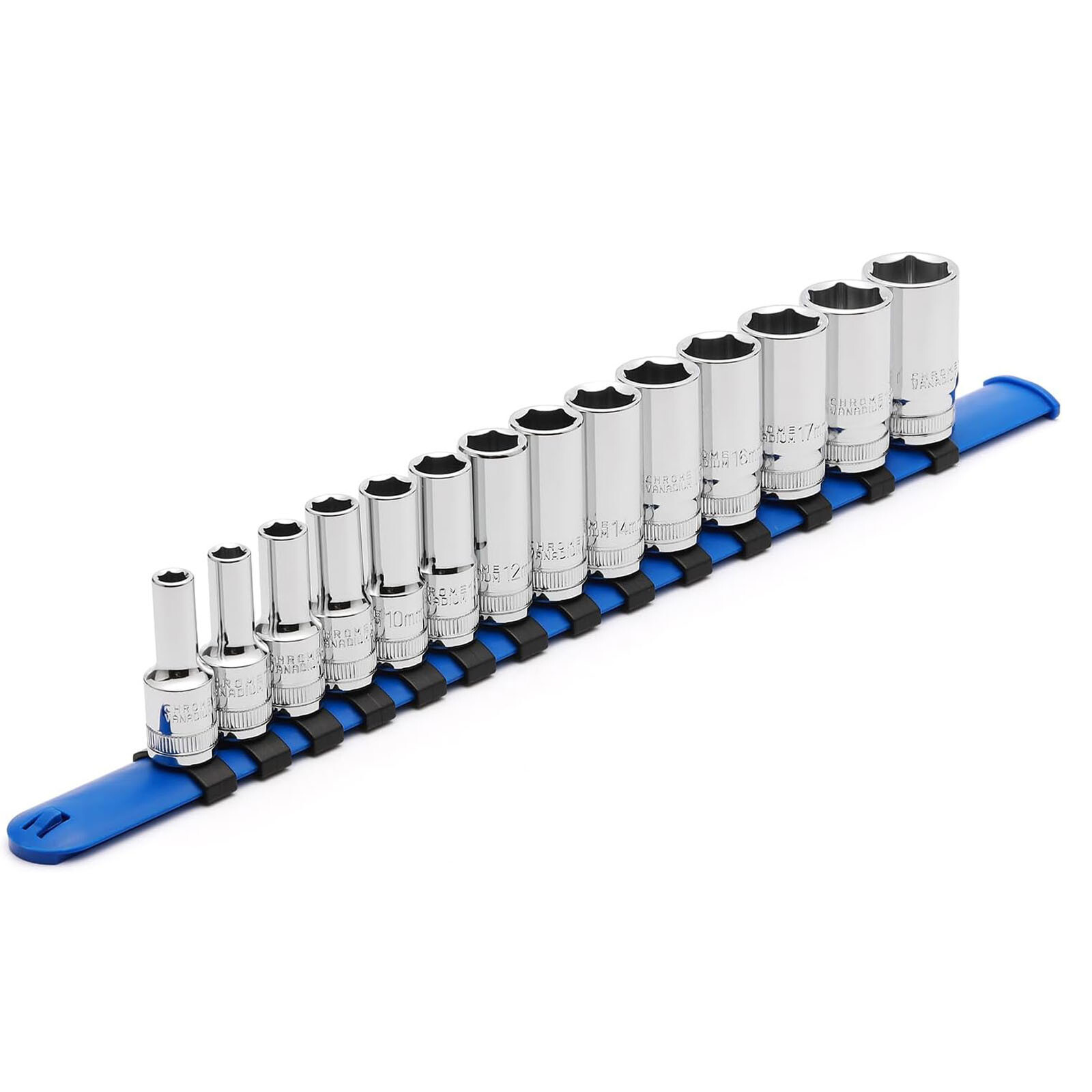 14PCS 3/8″ Drive Metric Deep 6 Point Impact Socket Set Mid-Length 6-19 mm