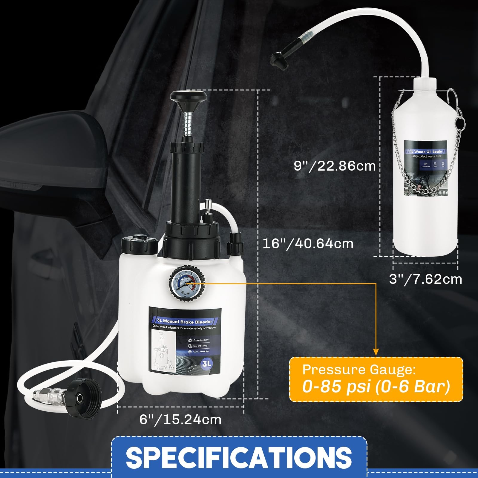 weyleity 3L Manual Brake Bleeder Kit | One-Person Pressure Kit…