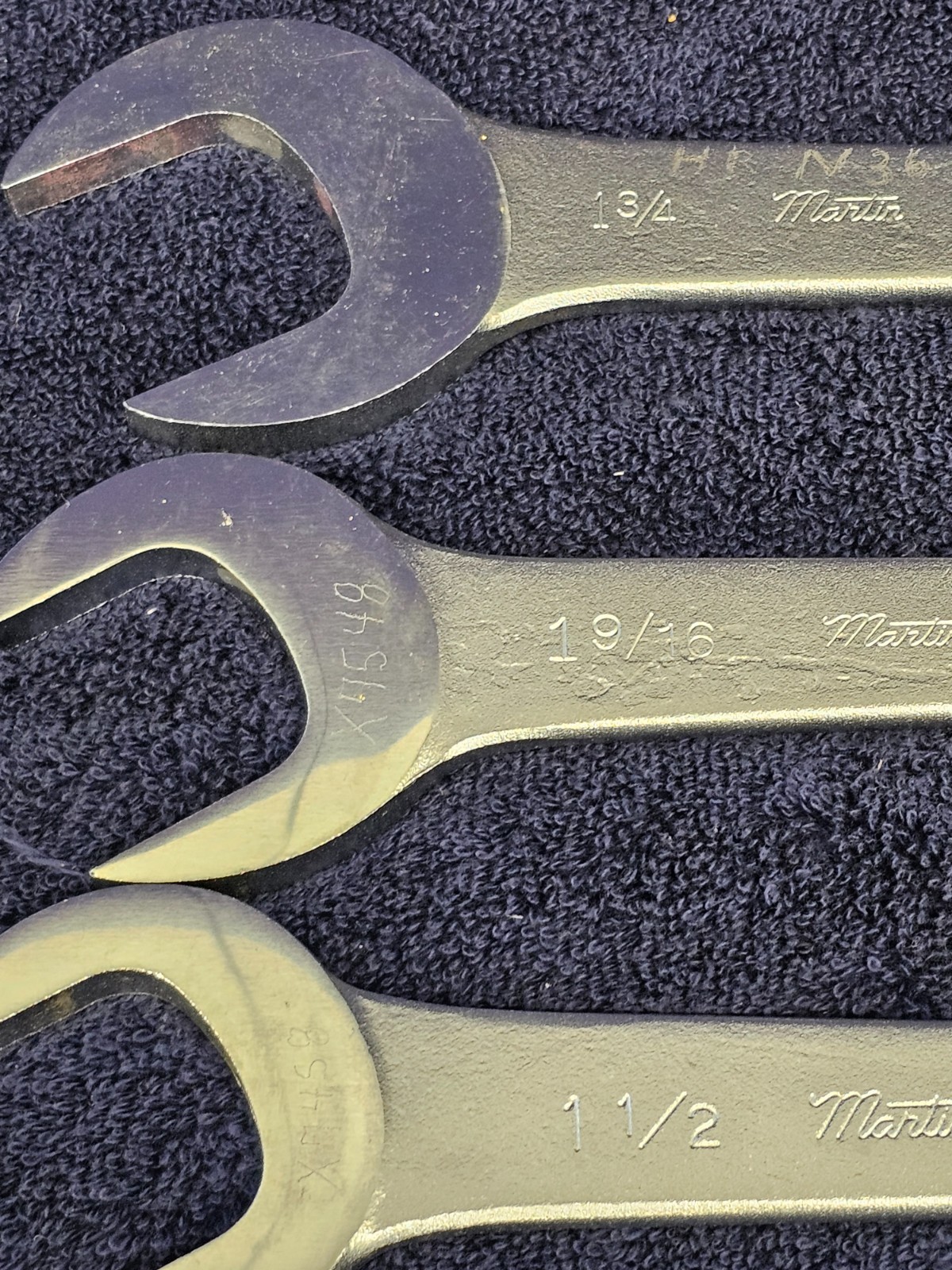 6 Martin Service Thin Angle Wrenches Wrench Set Sae 1-3/4 9/16 1/2 5/16 7/8″ USA