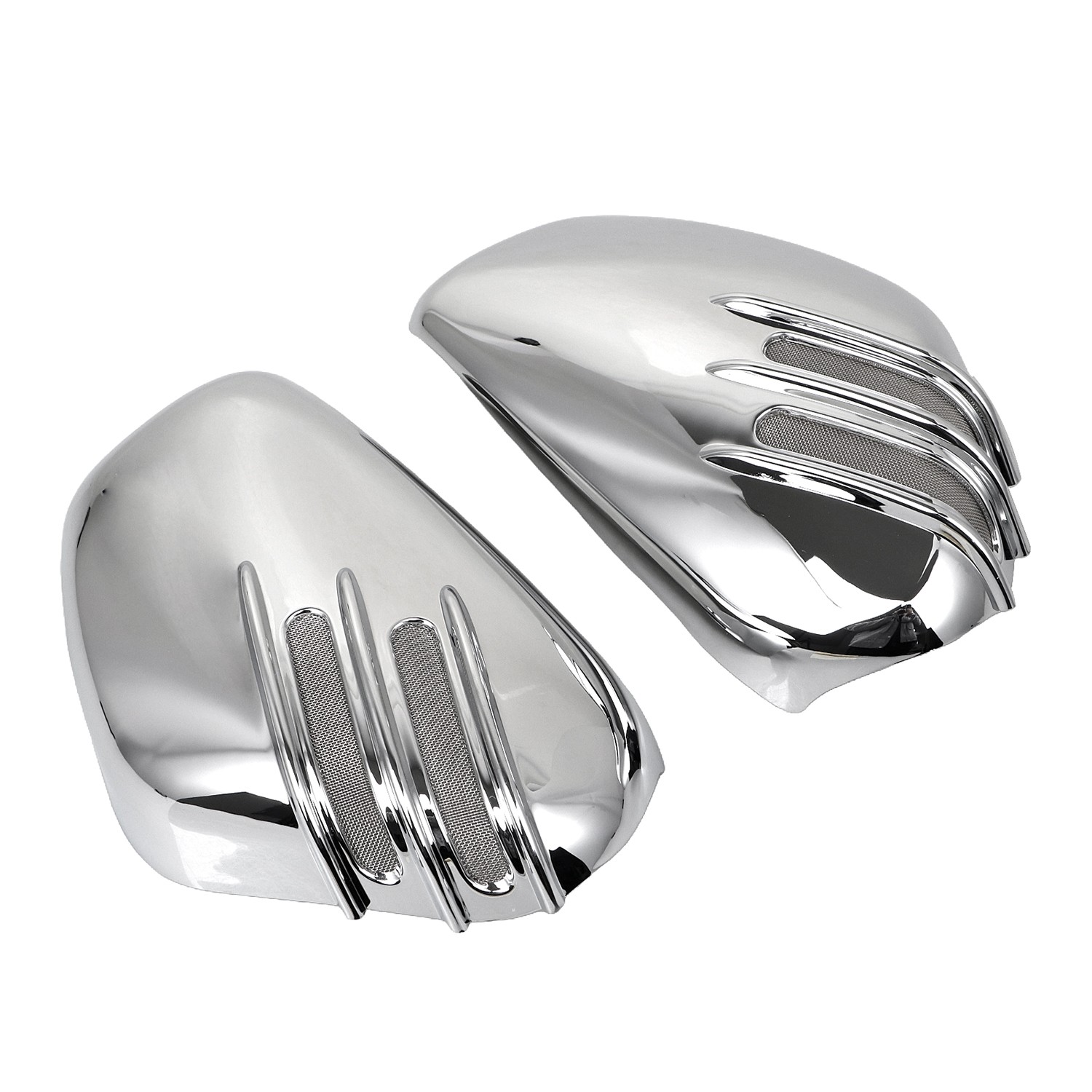 2x Chrome ABS Plastic Battery Side Fairing Covers For Bobber & Speedmaster 1200