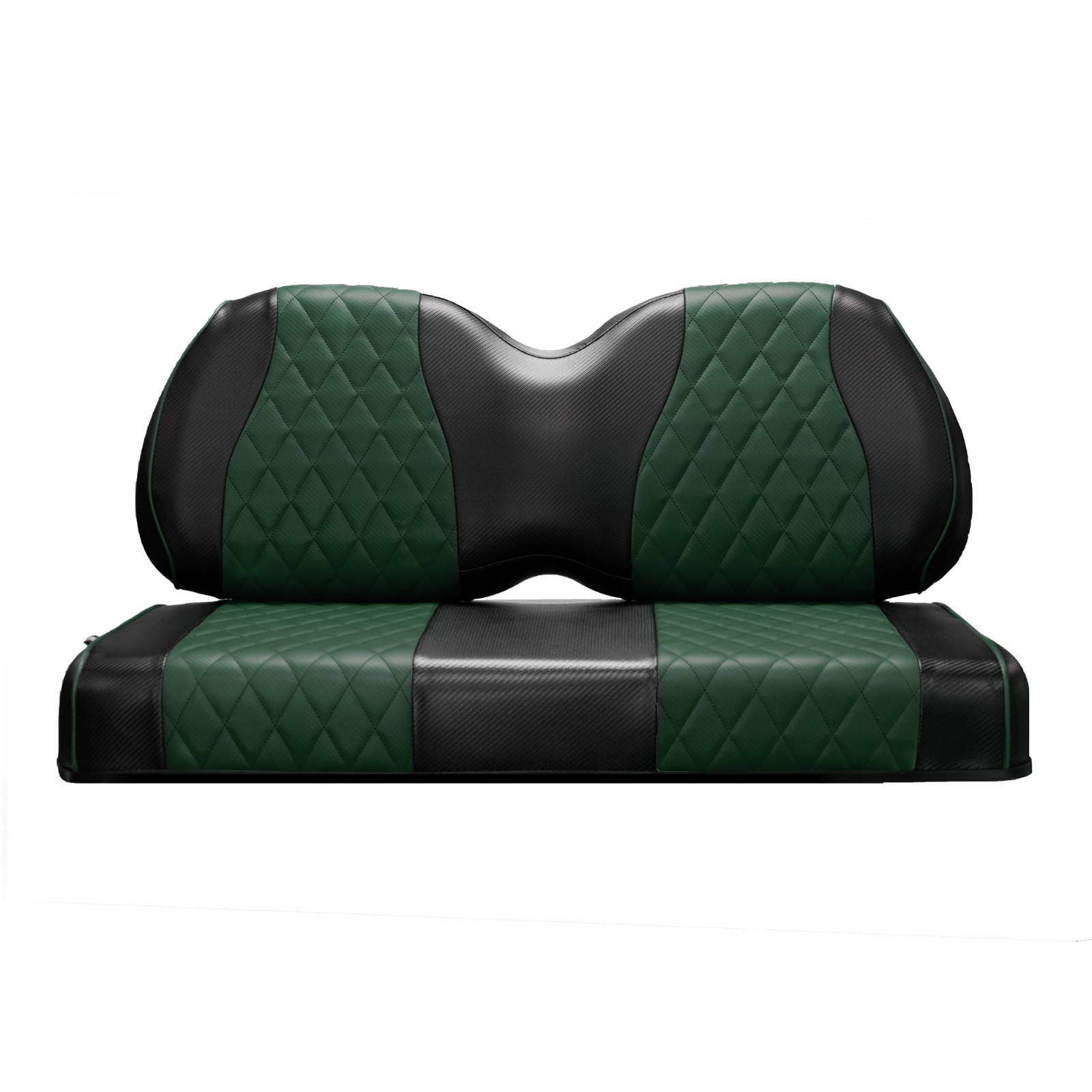Club Car Seat Cover Diamond FRONT- BLK/DRK GR Precedent Golf Cart 2004+, 2PC SET