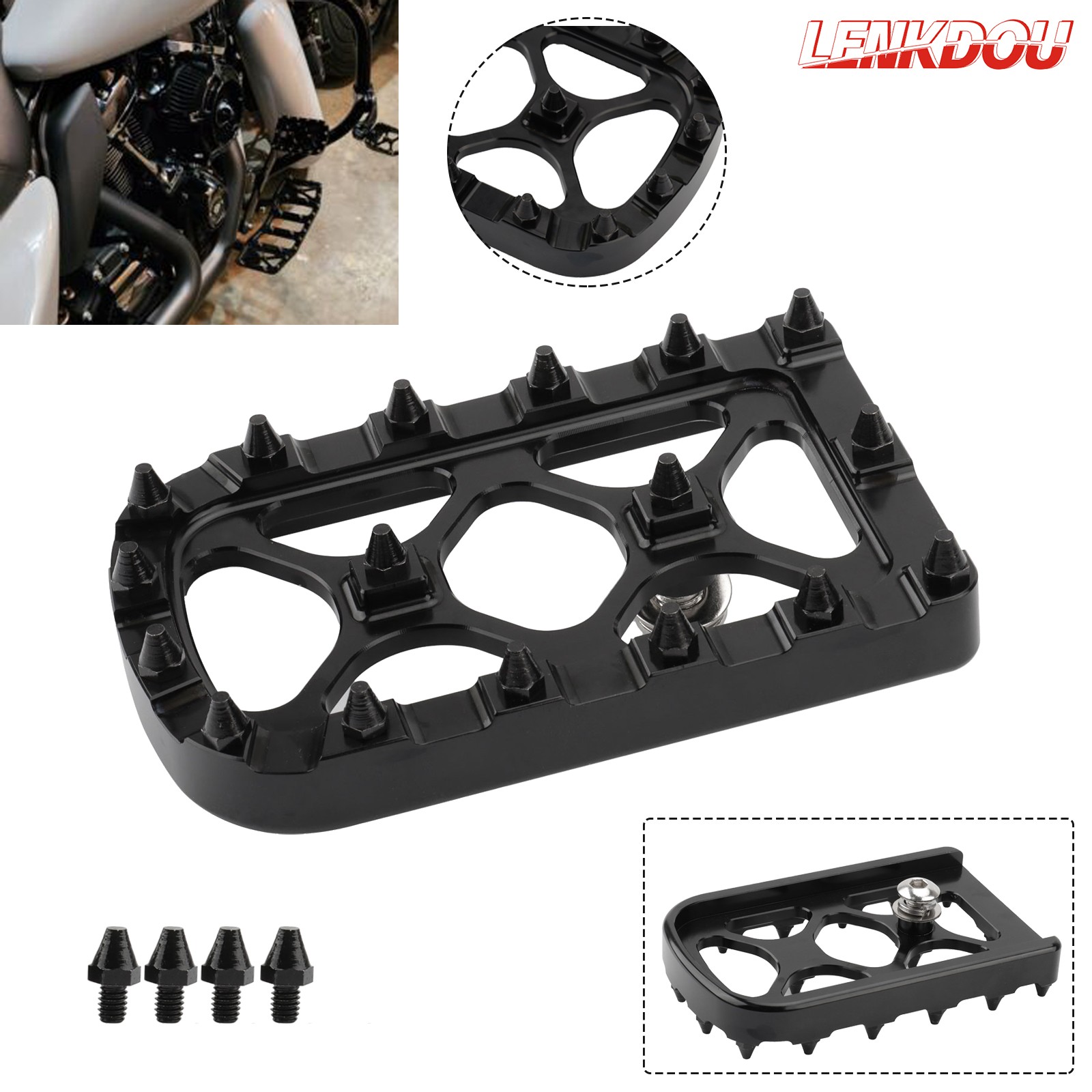 MX Black Foot Pegs Floorboard Pedal For Harley Touring Street Glide Dyna Softail