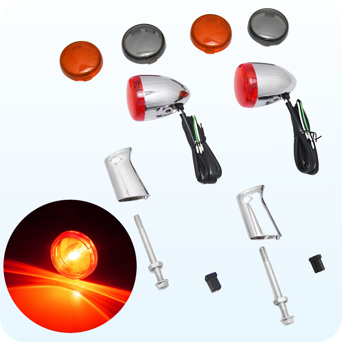 Bullet Rear Turn Signal Indicator Brake running Lights For Harley Sportster 883