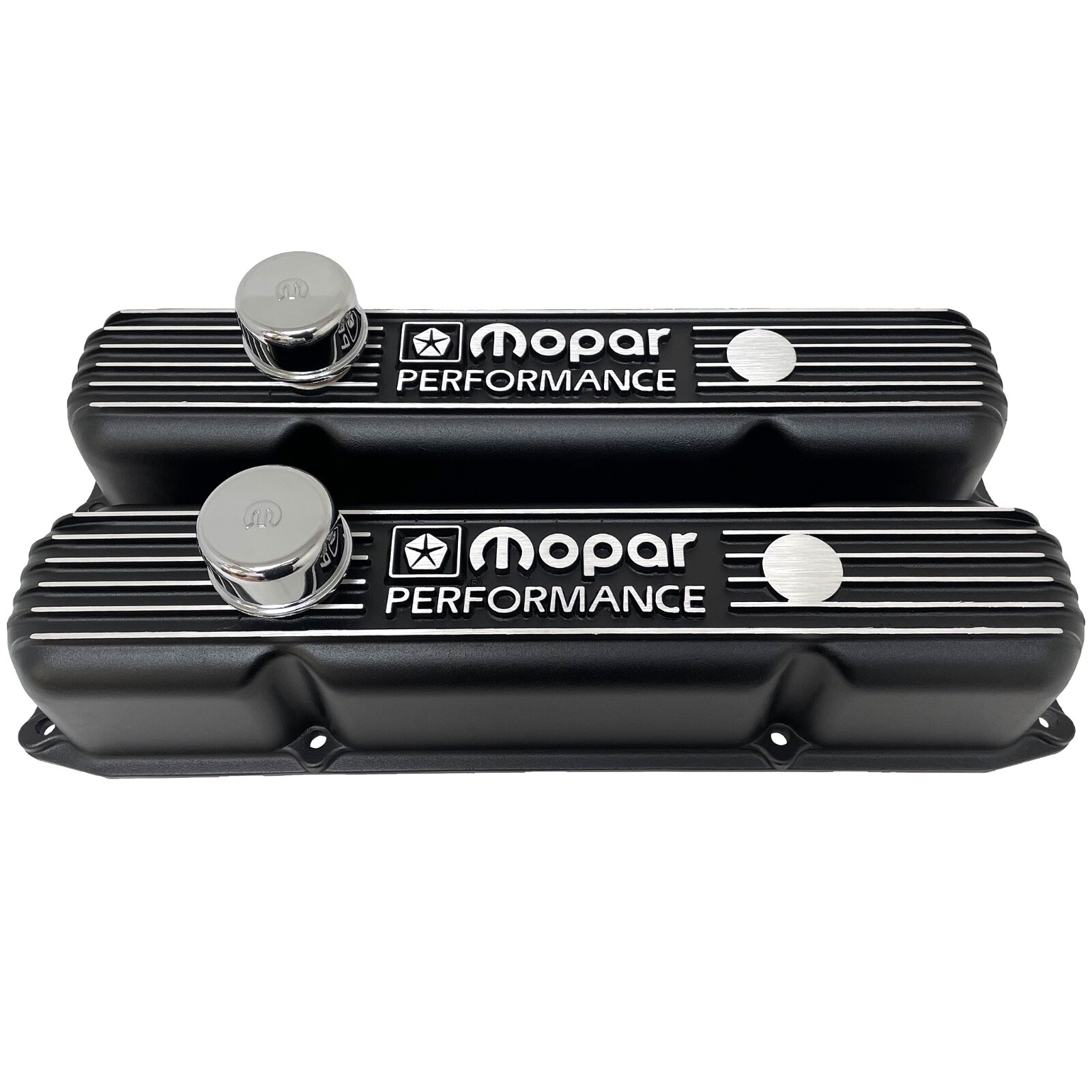 NOS Mopar 383 400 440 Big Block Black Aluminum Valve Covers W/ Breathers