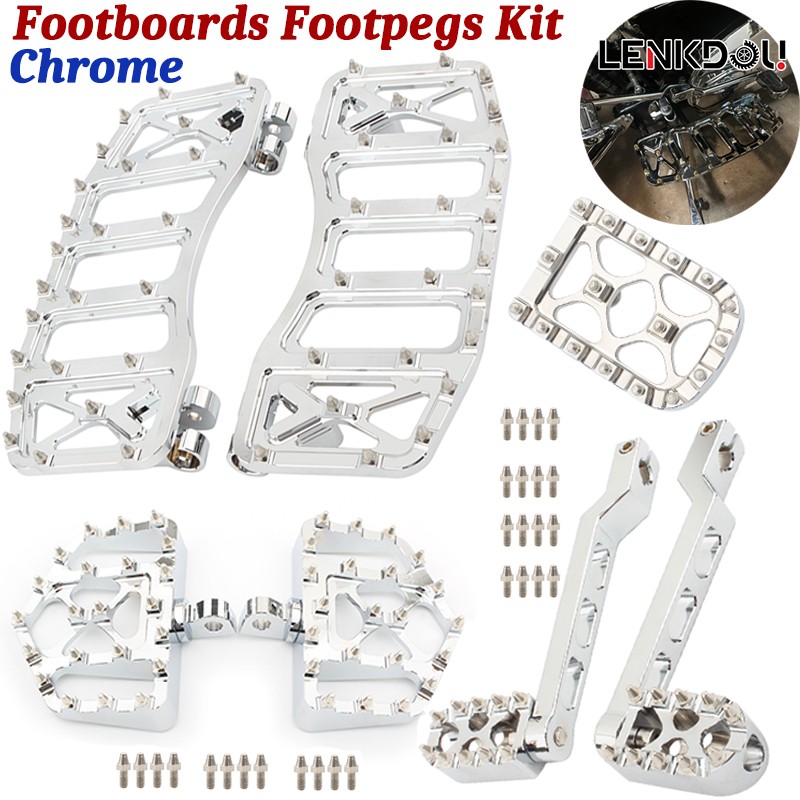 Chrome MX Footboards Footpegs Shift Peg Lever For Harley Touring Road Glide