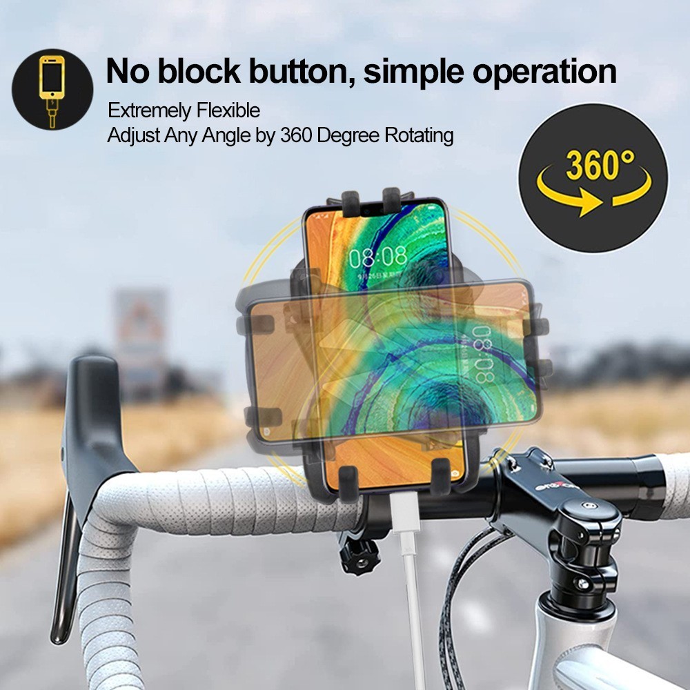 Universal Shockproof Phone Holder Mount 360 Rotation for Bike Motorcycle Scooter
