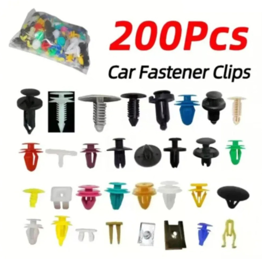 200pcs Colorful Car Bumper Clips Assortment 30 Types Auto Fastener Kit – NEW