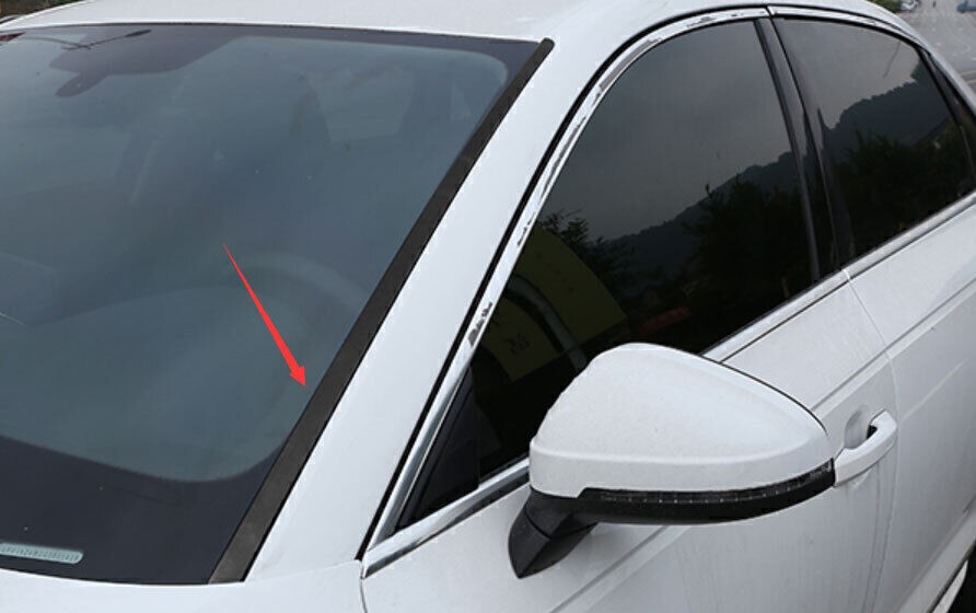 For Audi A4 S4 2017-2024 Black Titanium Front Window Windshield Strip Trim 2PCS