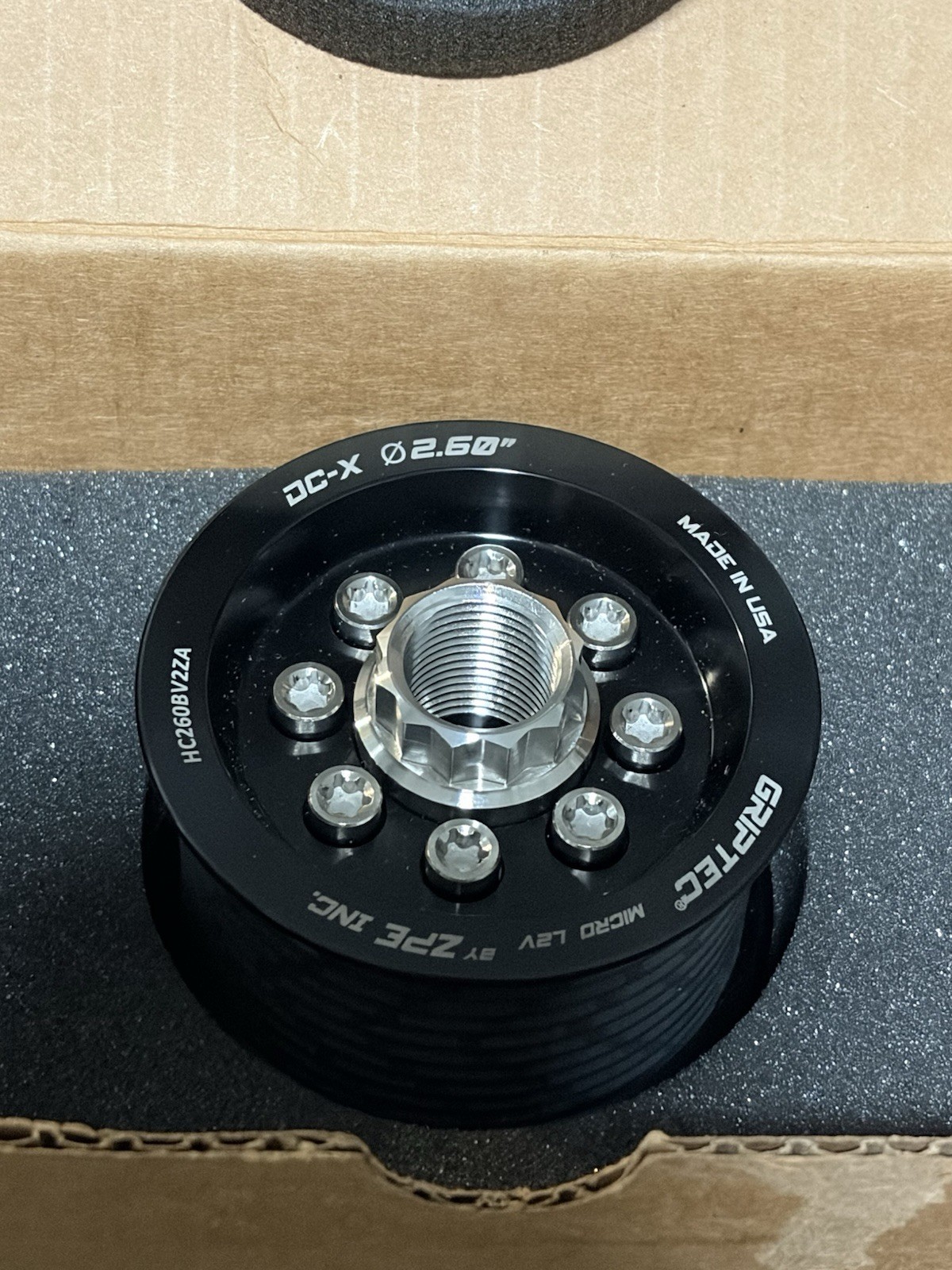 2.60-inch 10 Rib ZPE GripTec HellCat L2V Black Pulley & Hub Kit by ZPE GripTec