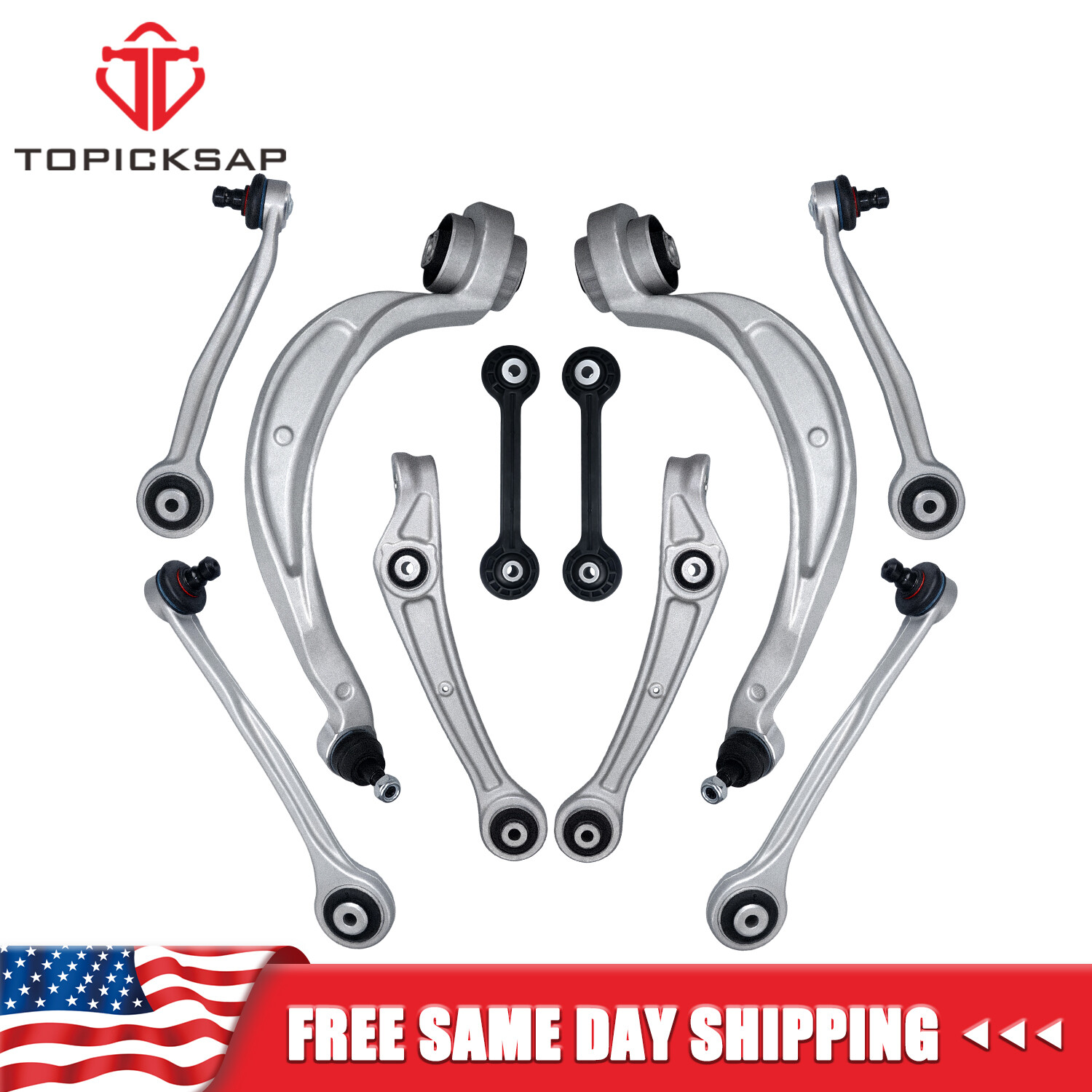 Front Control Arm Balljoint Suspension Kit 10pc for Audi 2012-15 A4 A5 S4 S5 Q5