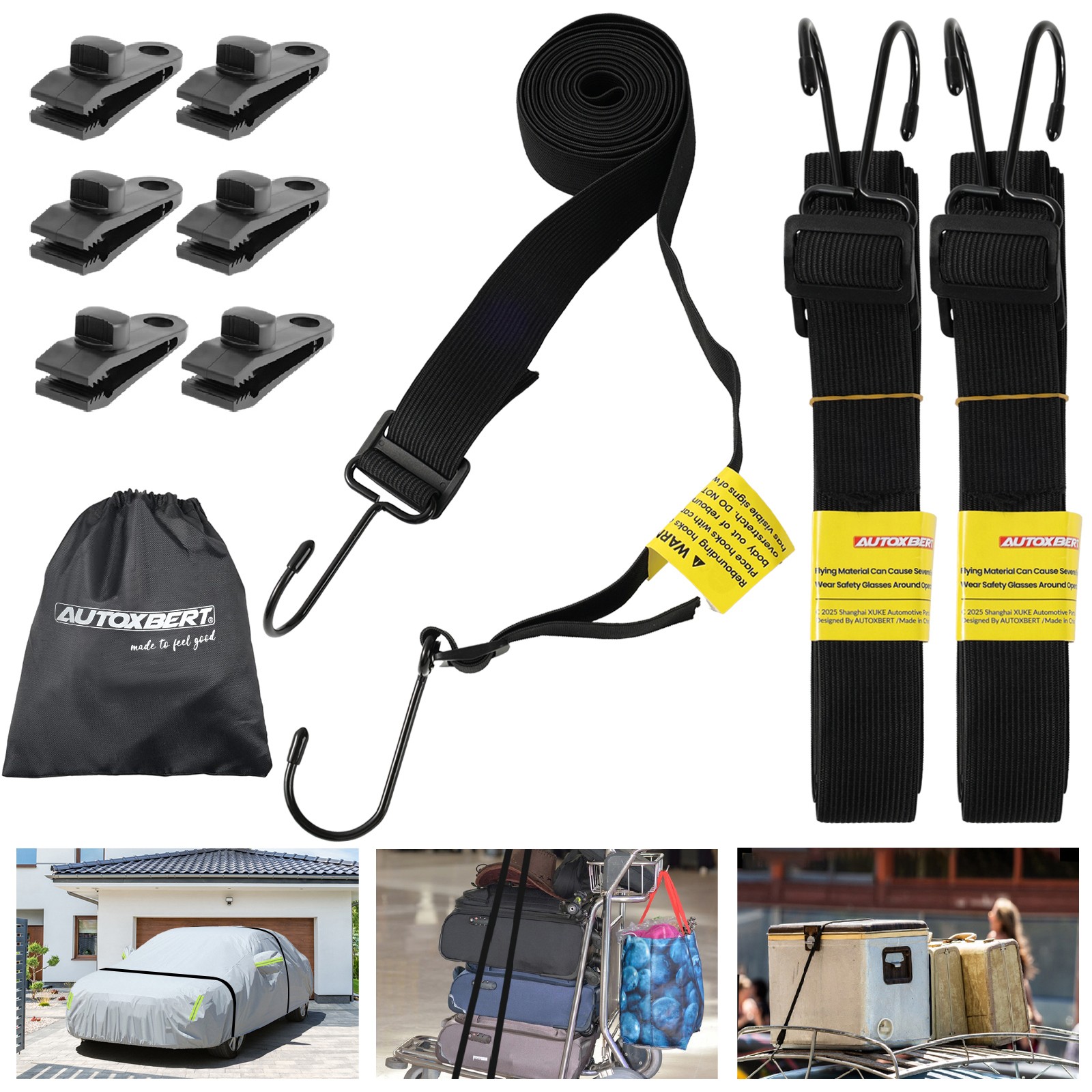 Car Boat Cover Tie-Down Gust Strap Wind Protector Resistant Windproof Universal
