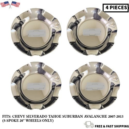 4 PCS 07-13 SILVERADO TAHOE AVALANCHE WHEEL HUB CENTER CAP ” NEW “