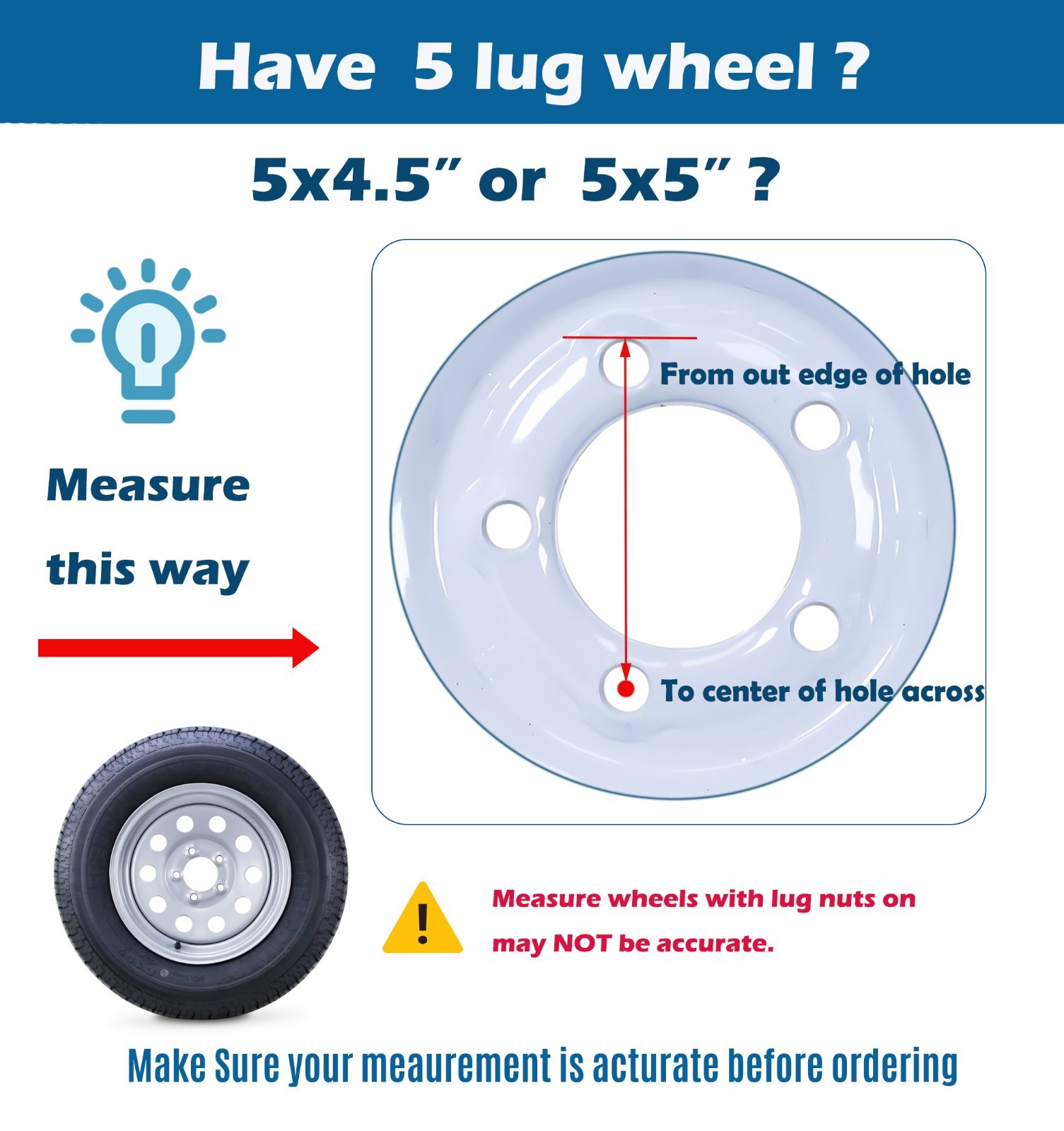 Free Country Trailer Tire Rim ST185/80R13 8-Ply D 99M 5 Lug x 4.5″ White Spoke