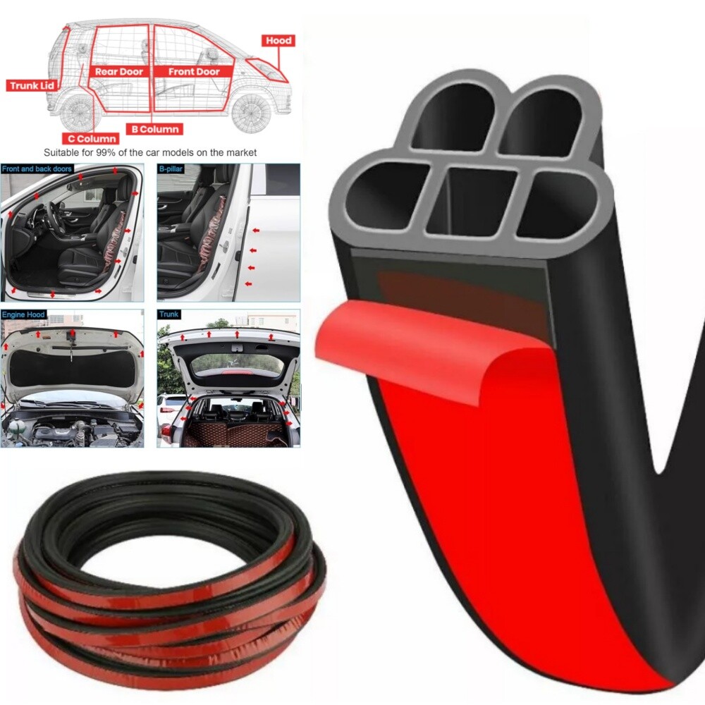 53ft Car Door Seal Strip Universal Car Door Weather Stripping Rubber Seal Strip