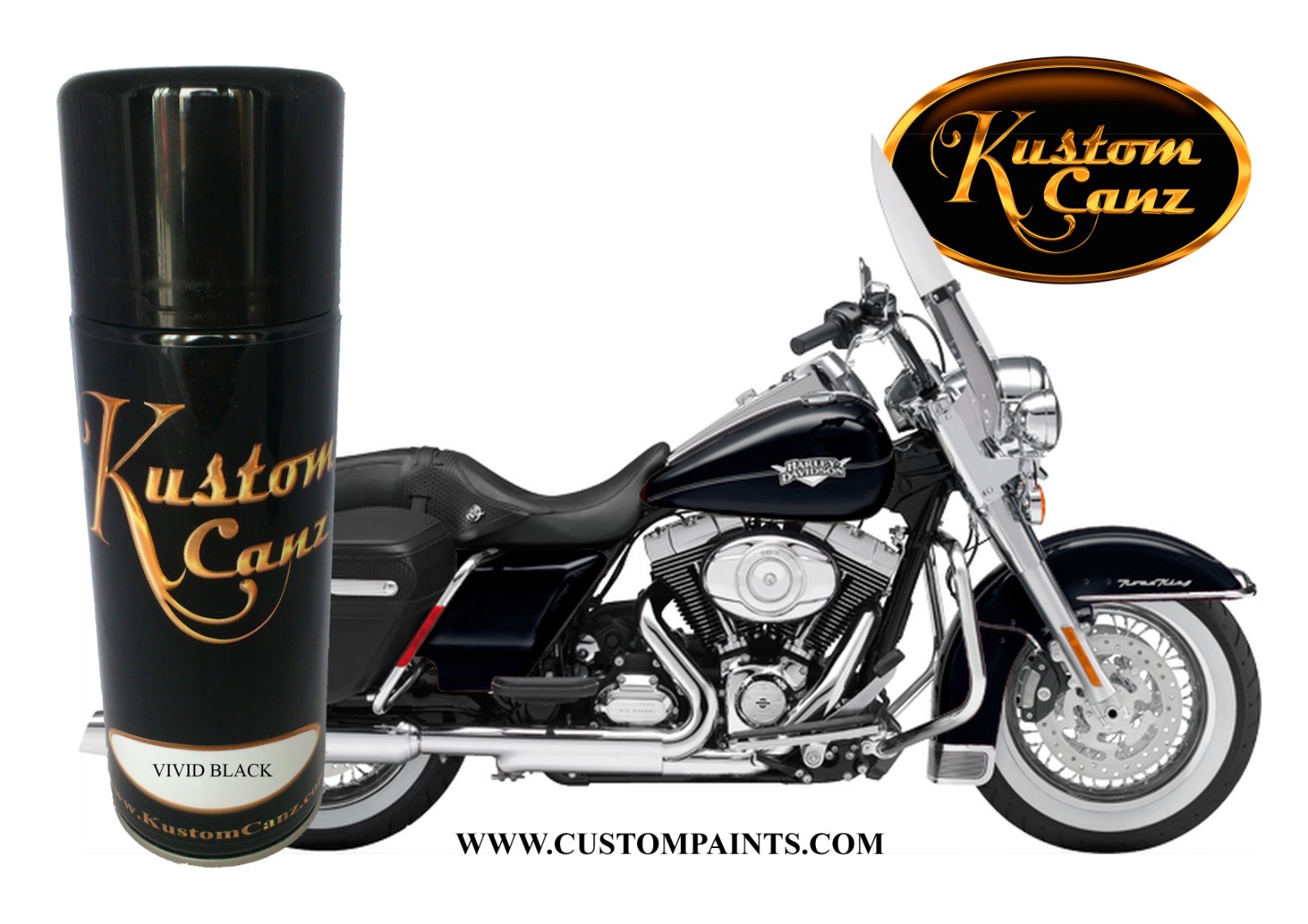 12oz Aerosol Harley Davidson Vivid Black – Urethane Based, Motorcycle Paint