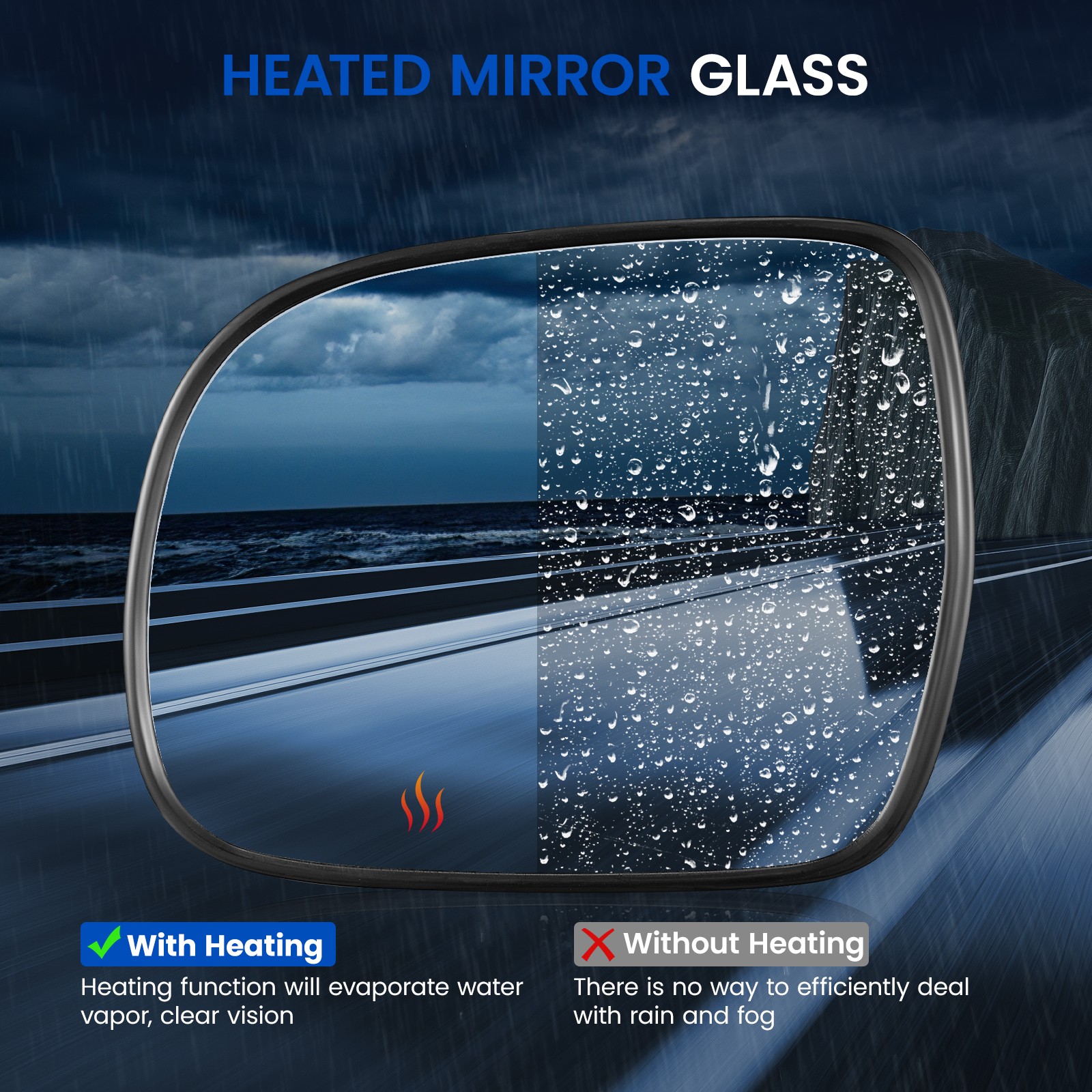 NEW fits For 2004-2009 Lexus RX330 RX350 RX400H Driver Left Side Mirror Glass