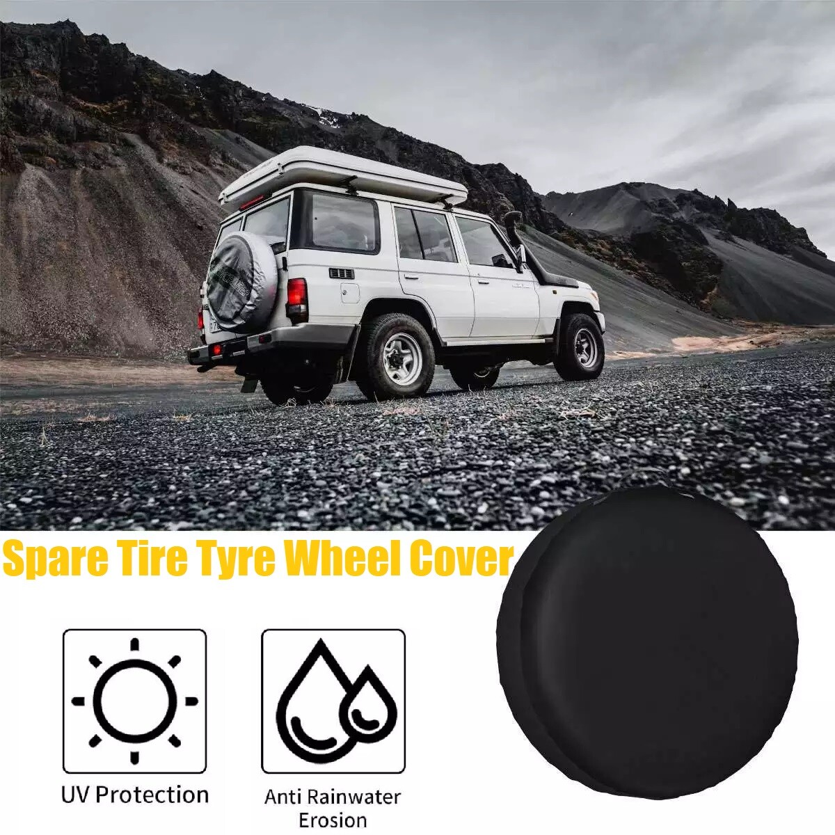 Universal 15inch Spare Tire Cover PVC Leather Fit for Trailer RV Car Truck Wheel
