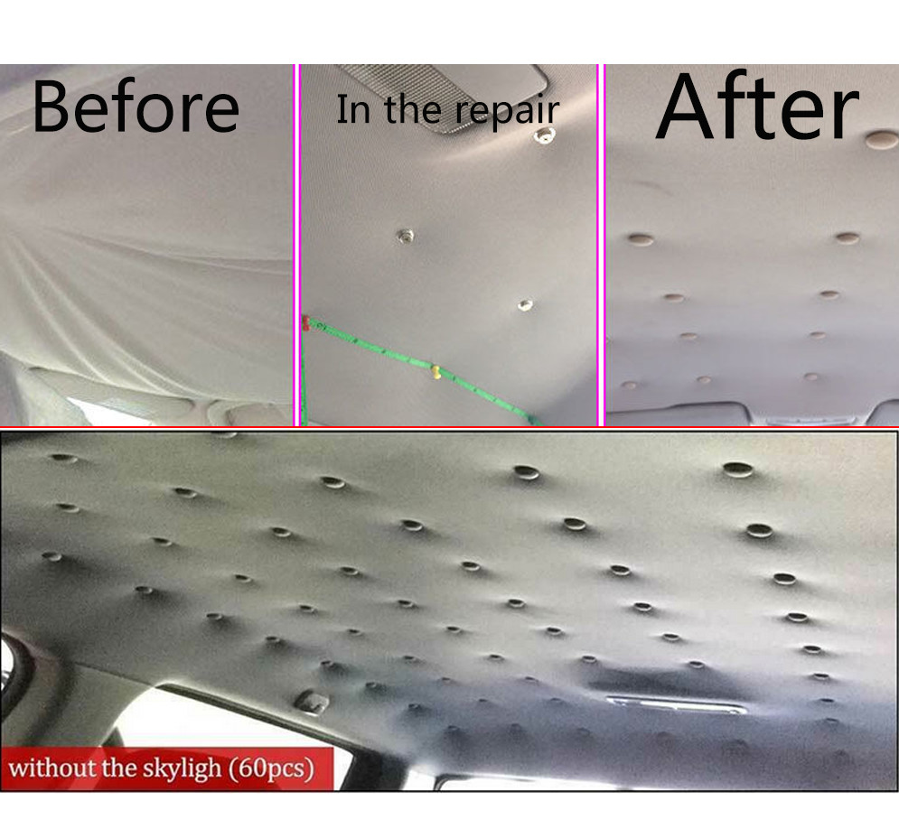 60x Car Rivets Retainer Headliner Repair Button Ceiling Fixing Screw Roof Buckle