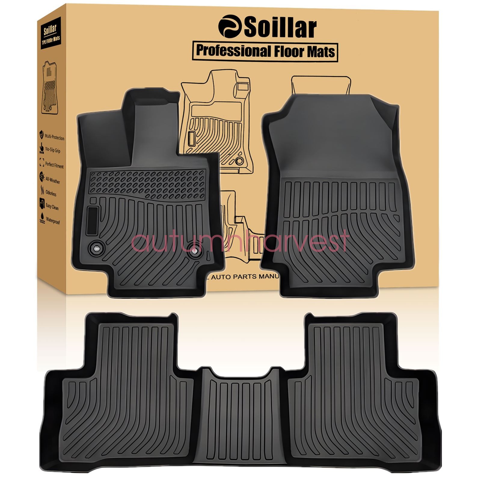 Floor Mats Liner For 2019-2024 Toyota RAV4 Hybrid Only 4Door All-Weather TPE New