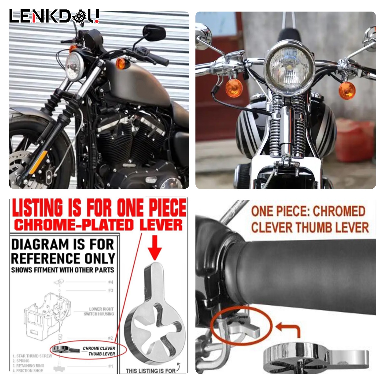 Throttle Control Thumb Tension Screw Kit For Harley Touring Sportster 74-17