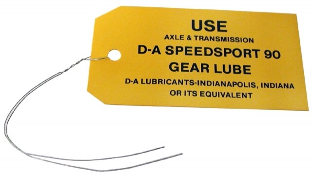 1966-1971 Corvette Tag Transmission Lube