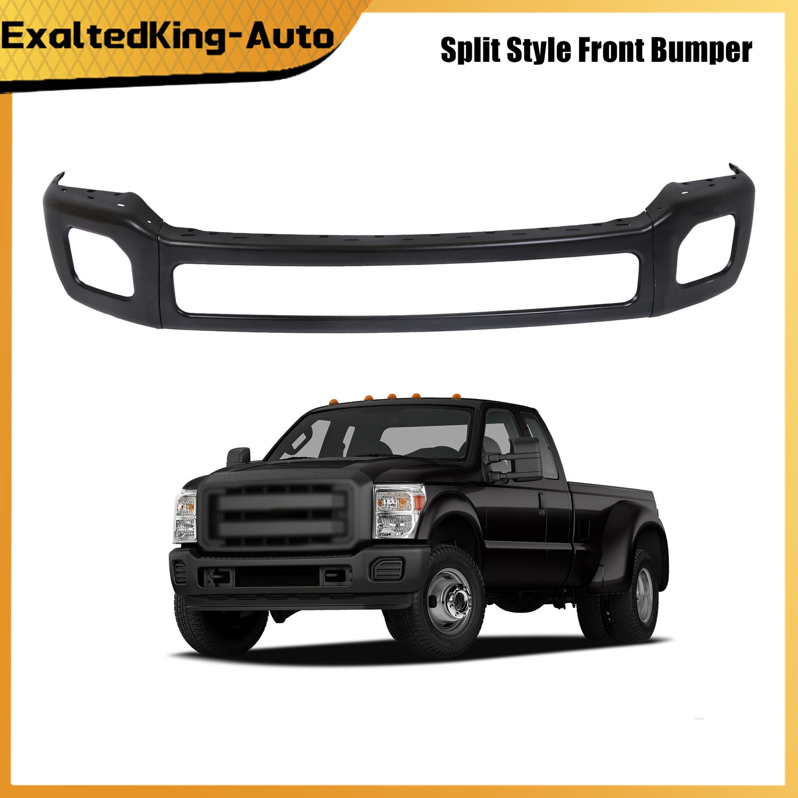 Black High-quality Steel For Ford F-250 F-350 2011-2016 Split Style Front Bumper