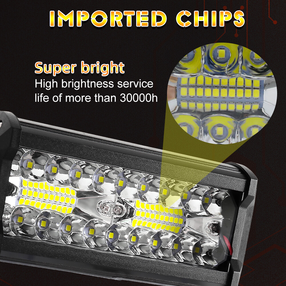 10PCS 7″Inch LED Work Light Bar Flood Pod Driving Off-Road Tractor 4WD 12V 1200W