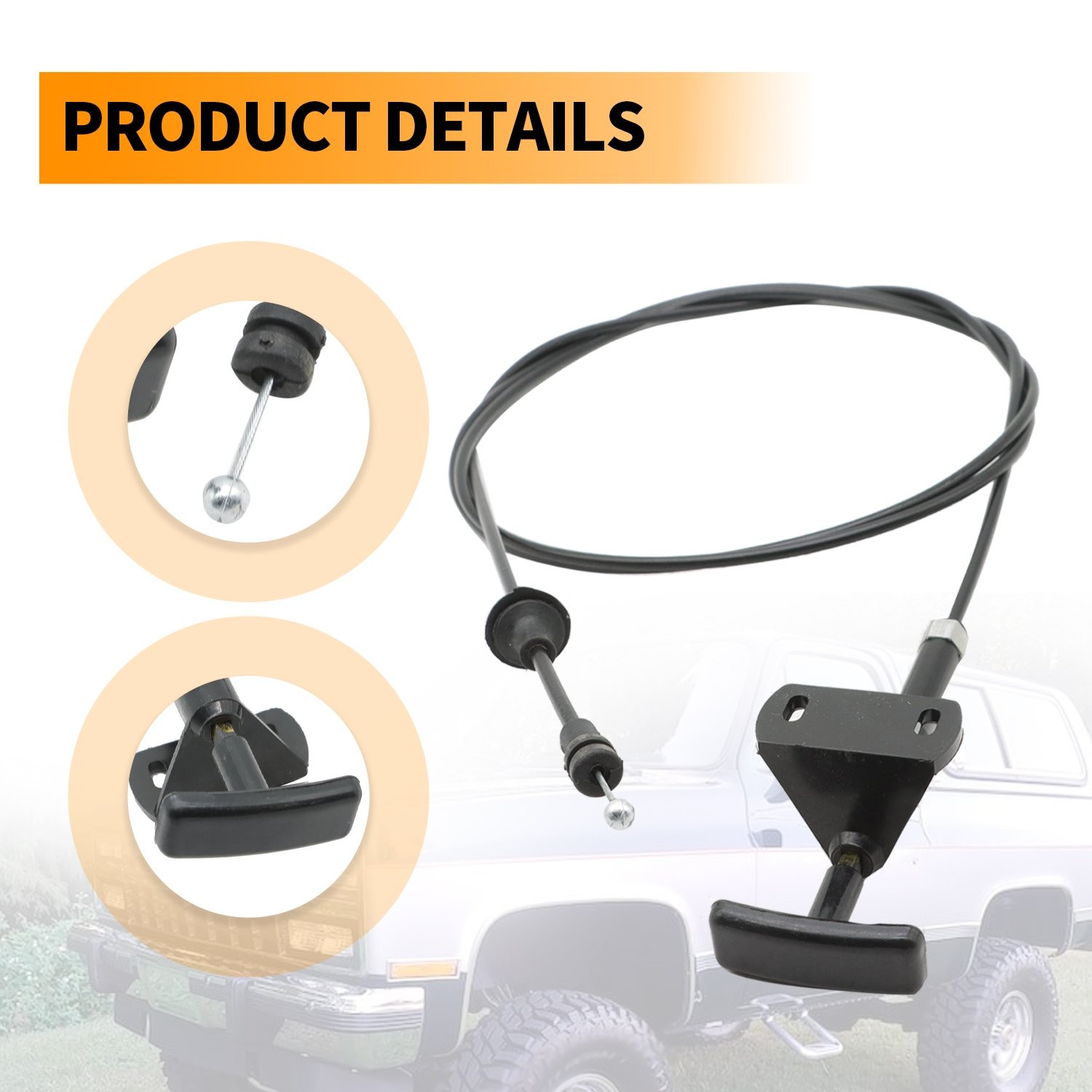 New Hood Latch Release Cable and Handle Assembly For 1981-1991 Chevy GMC Trucks