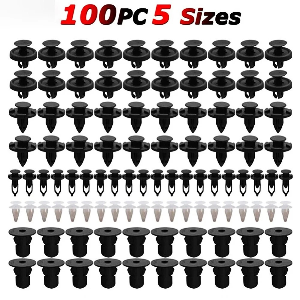 100Pcs Bumper Fender Trim Clips, Push Pin Rivet Panel Fasteners Fits Toyota
