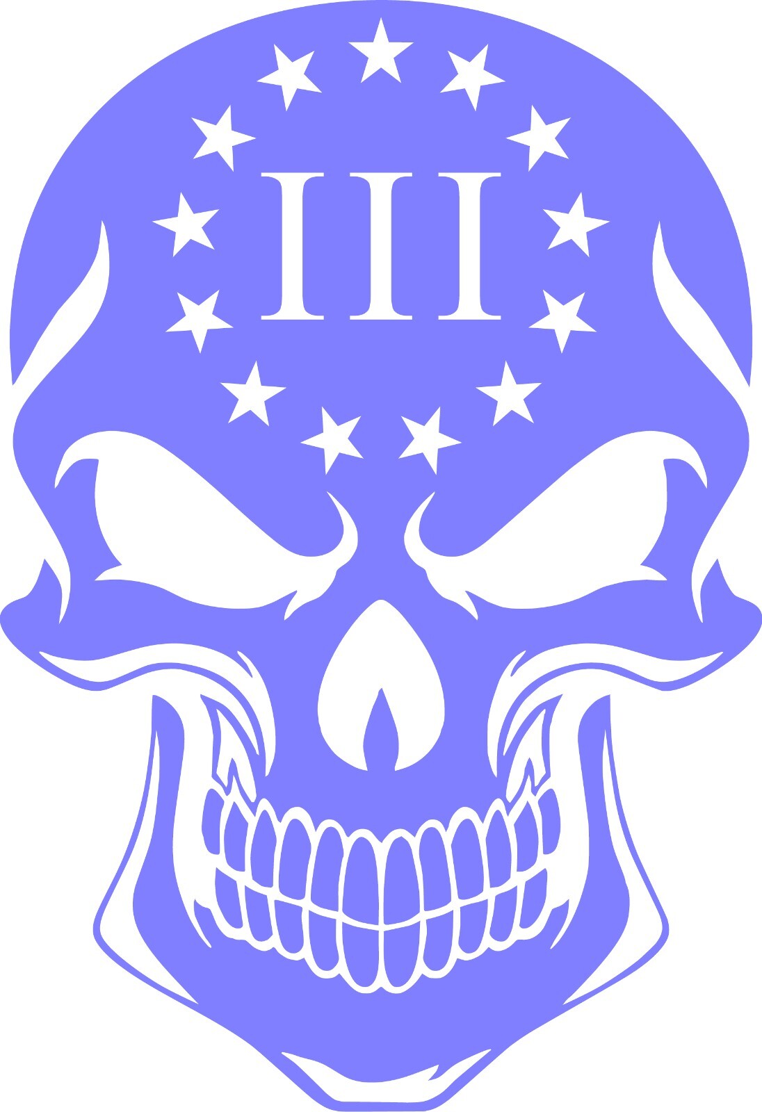13 Colonies Percenter 3 Logo Solid Skull Vinyl Decal Multiple Colors and Sizes