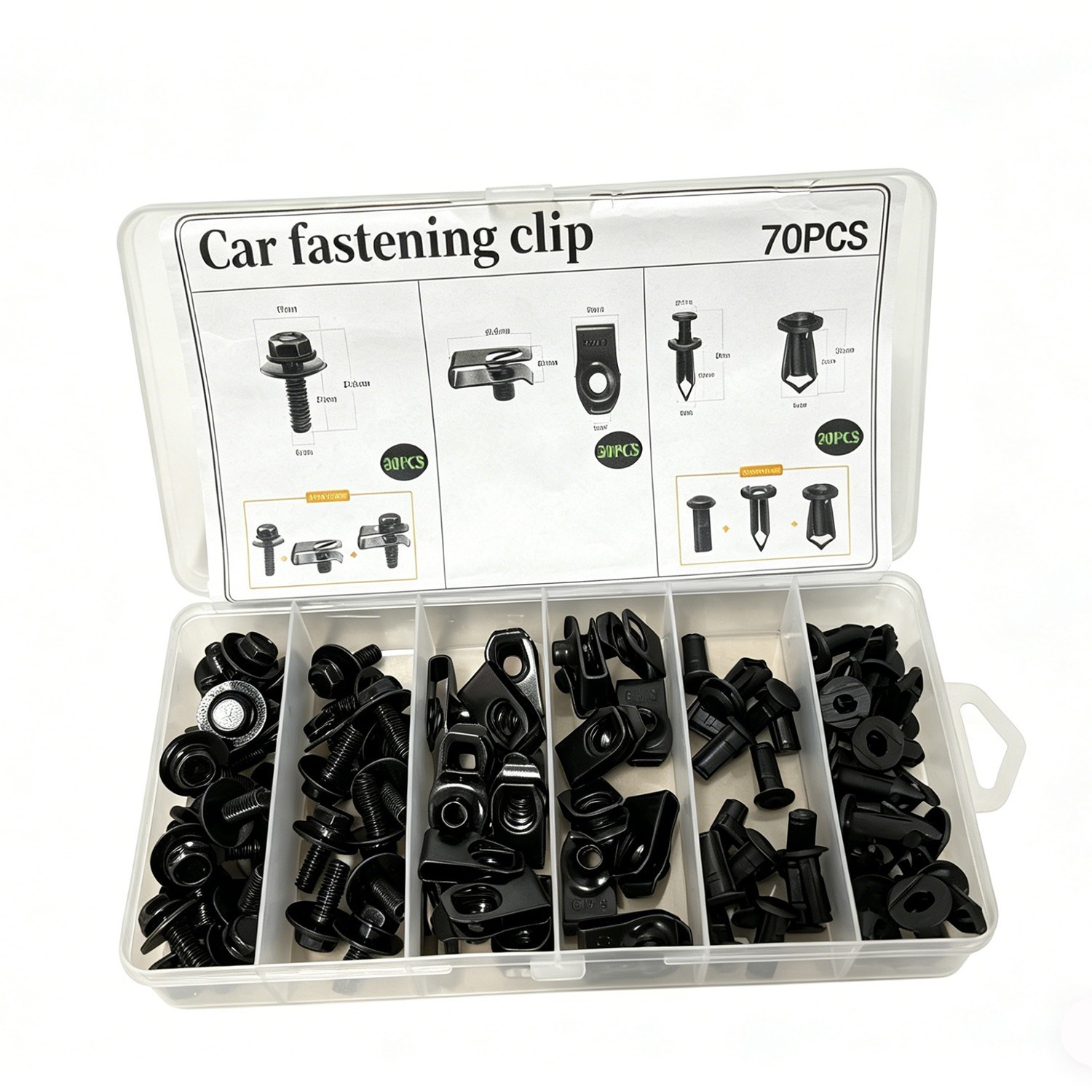 Universal Fender Liner Screw U Nut Kit &U-Nut Clips Hex Head Automotive Body Kit
