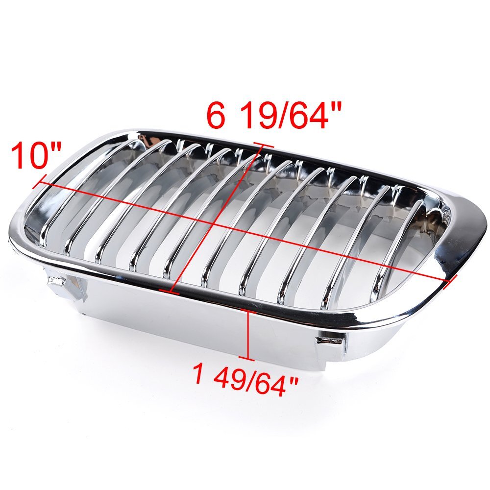 For 1998-2001 BMW E46 Sedan 320i 323i 325i 328i 330i Front Kidney Grill Chrome