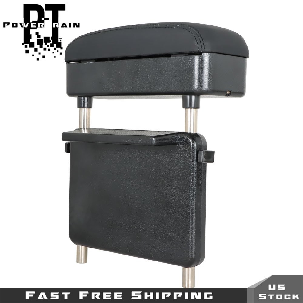 Universal Car Armrest Box Elbow Support Adjustable Center Console Armrest Black