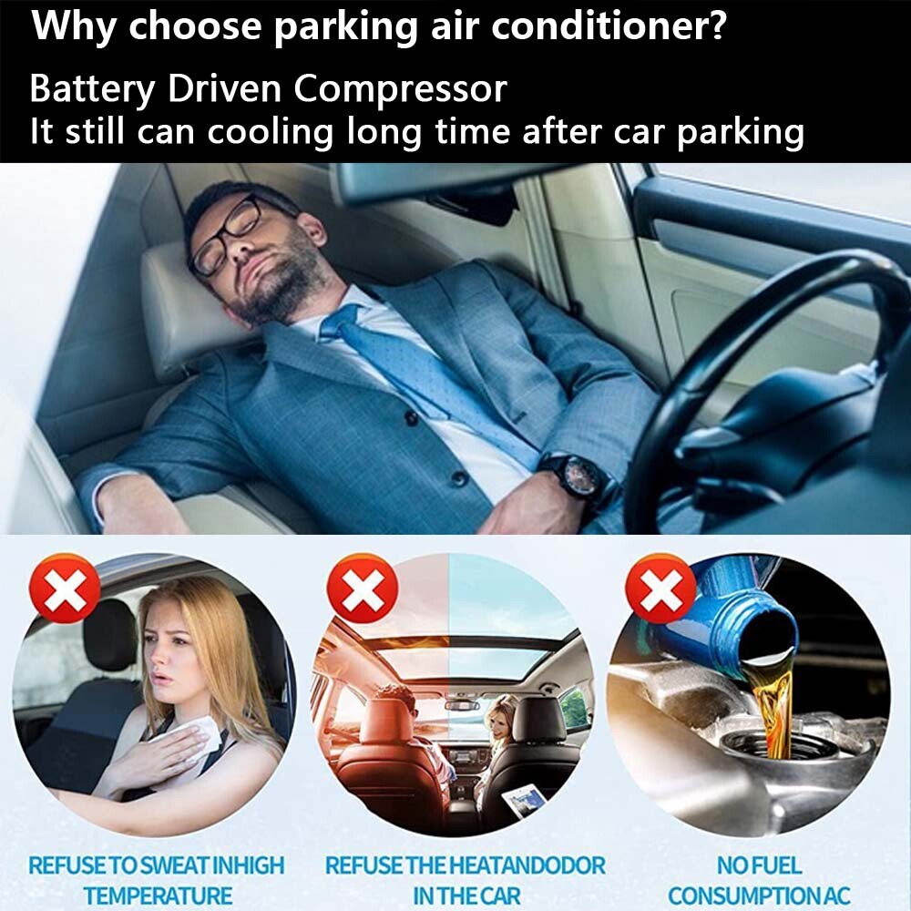 12V Car Air Conditioner Unit Underdash Electric Universal Truck AC Kit 10000 BTU