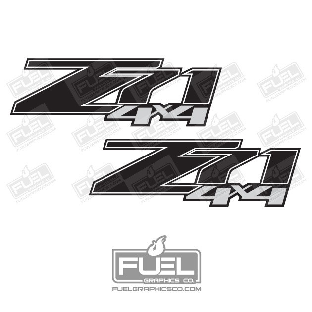 Z71 Off Road Chevy Silverado 4×4 Premium Vinyl Decal 2 Pack – 12.5″ x 4″
