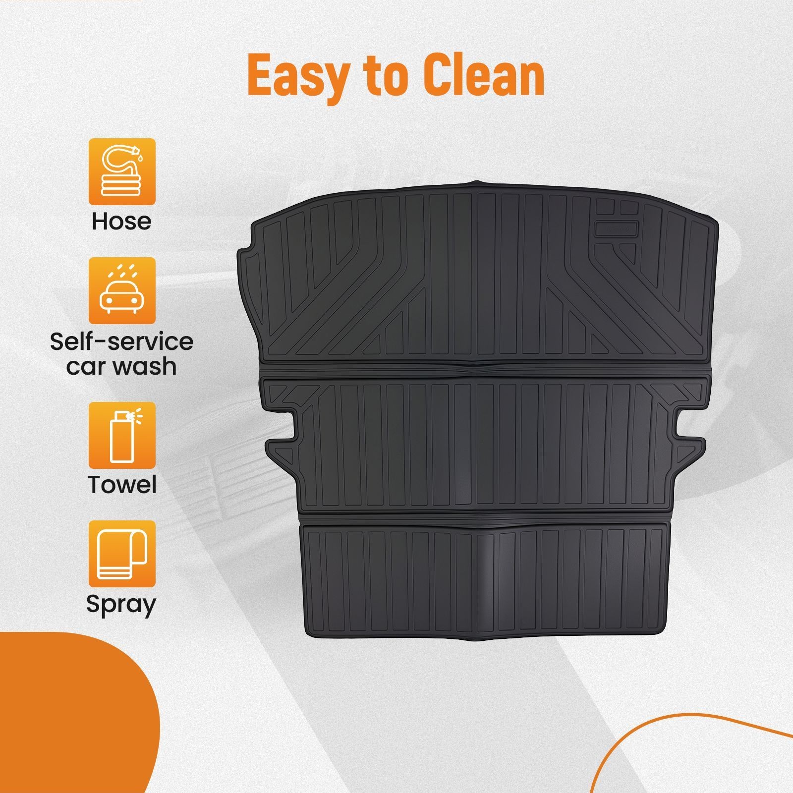 Black TPE Trunk Mat for Ford Explorer 2011-2019 Cargo Liner All Weather Cover