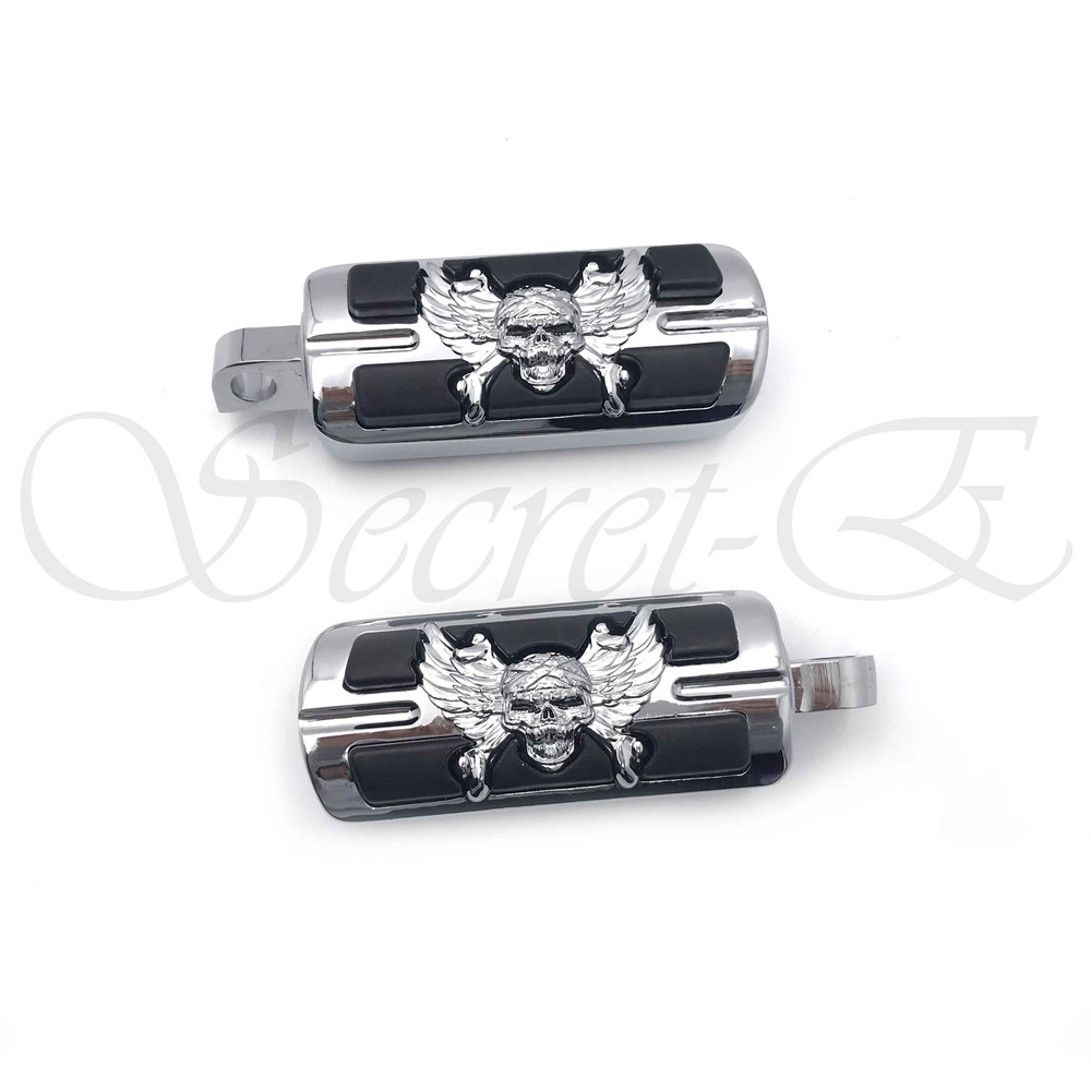 HTTMT- Chrome Zombie FootPegs For Harley with H-D male mount-style footpeg
