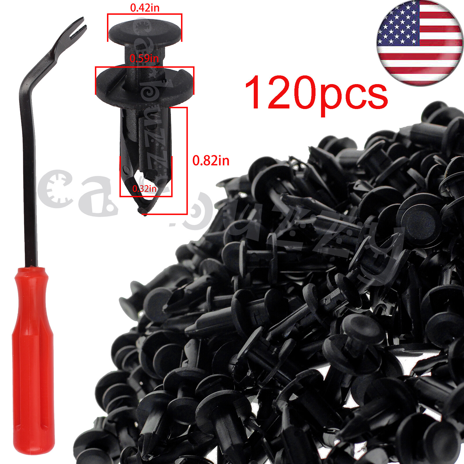 120x ATV 8MM Hole Plastic Rivets Retainer Fender Bumper Push Pin Fastener Clips