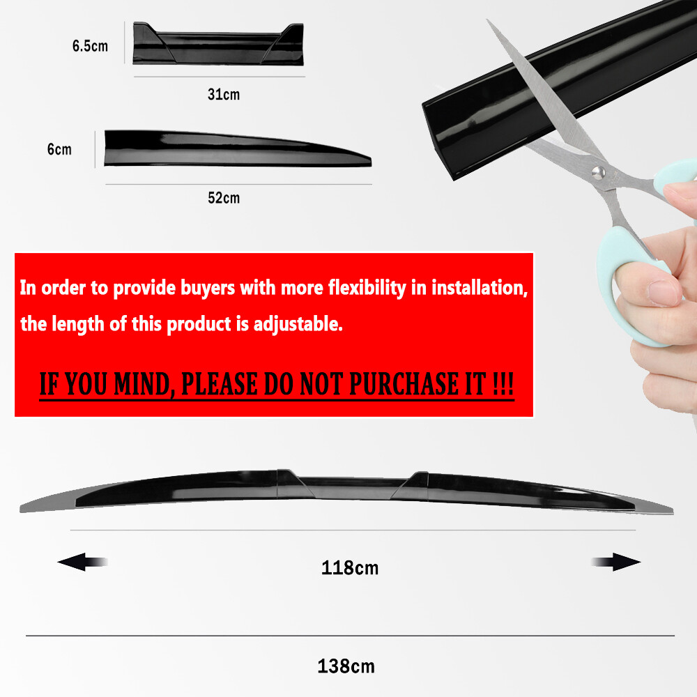 Universal Adjustable For Car Top Diffuser Rear Trunk Spoiler Wing Bumper Tail BE