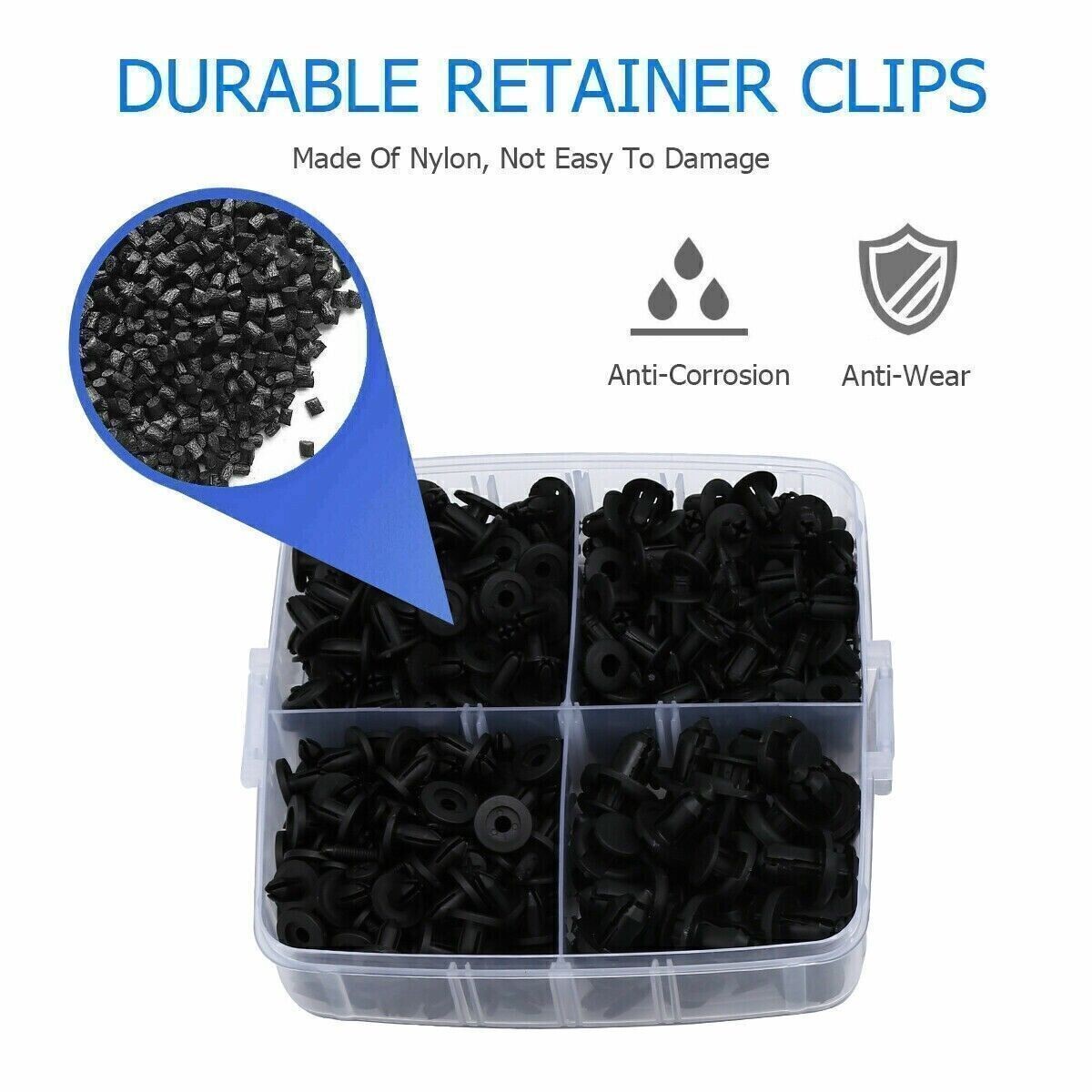 650pcs Car Retainer Auto Fasteners Push Trim Plastic Clips Pin Rivet Bumper Kit