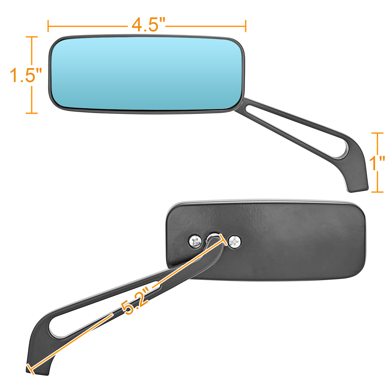 MOFUN Rectangle Black Rear-View Mirrors For Harley Road Glide TOURING Road King