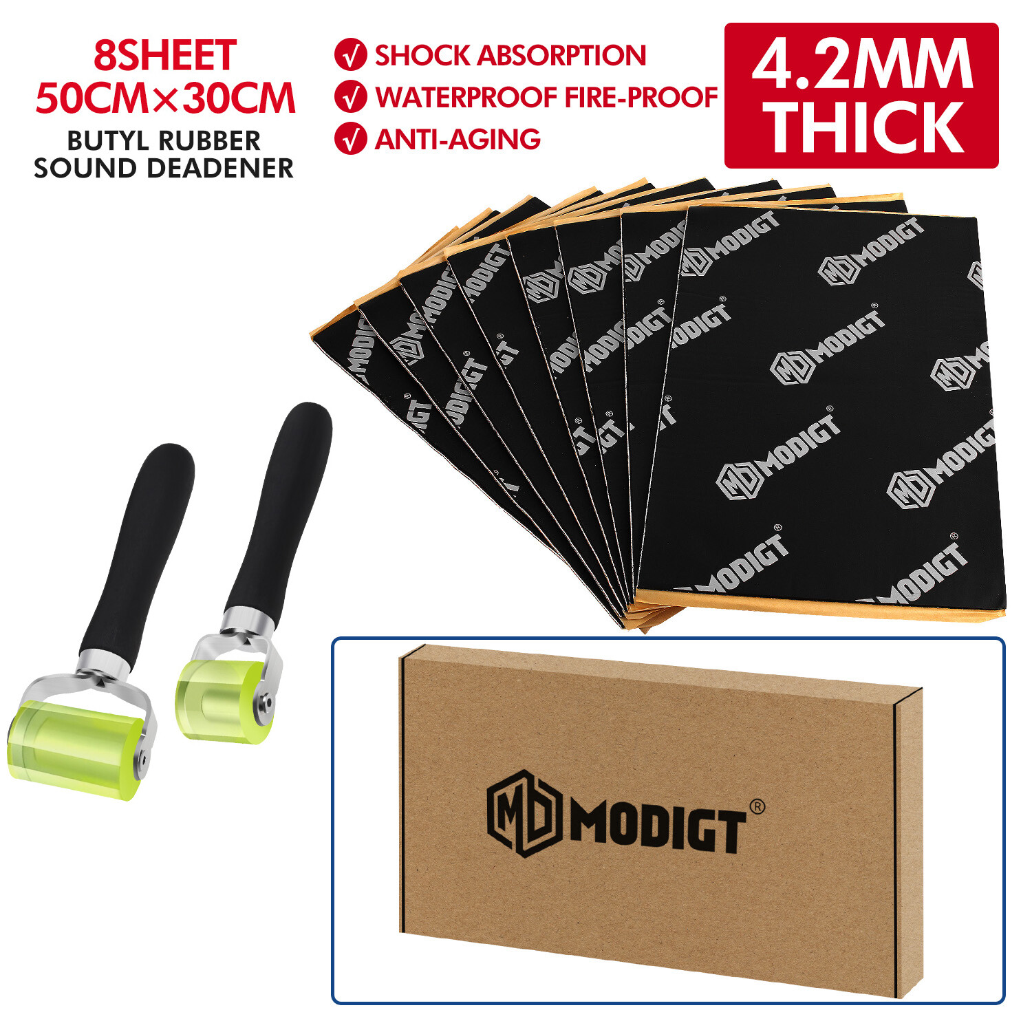13 sqft Car Sound Deadening mat Butyl Automotive Sound Deadener Noise Insulation