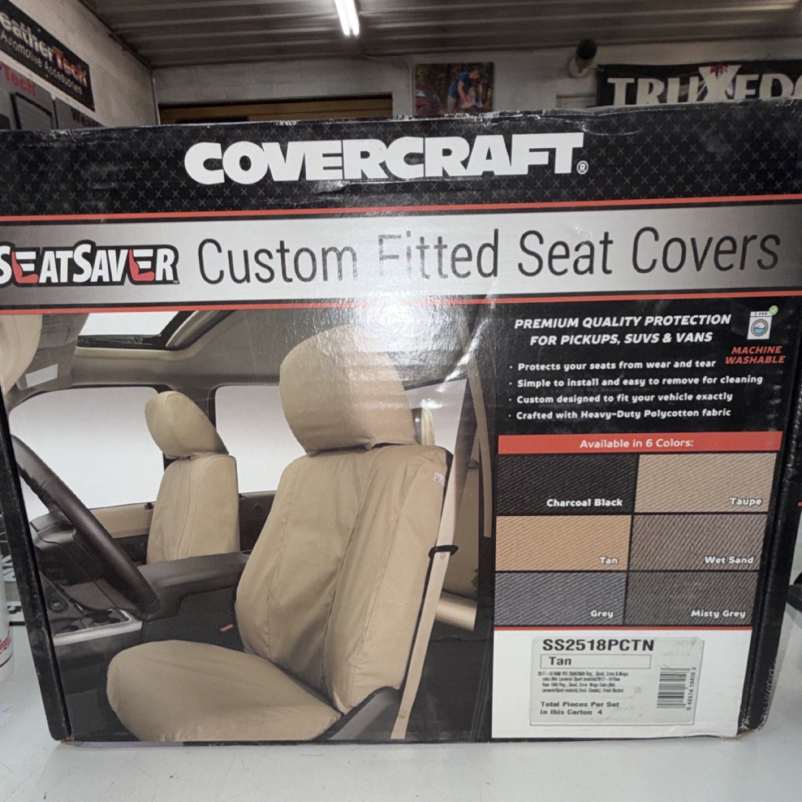 Cover Craft Seat Style C Bucket With Adjustable Headrest, Polycotton Tan
