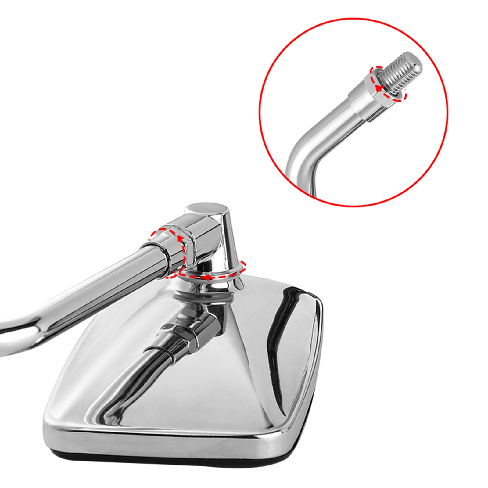 Chrome Rectangle Motorcycle Rearview Mirrors For Yamaha V Star 1300 950 650 1100