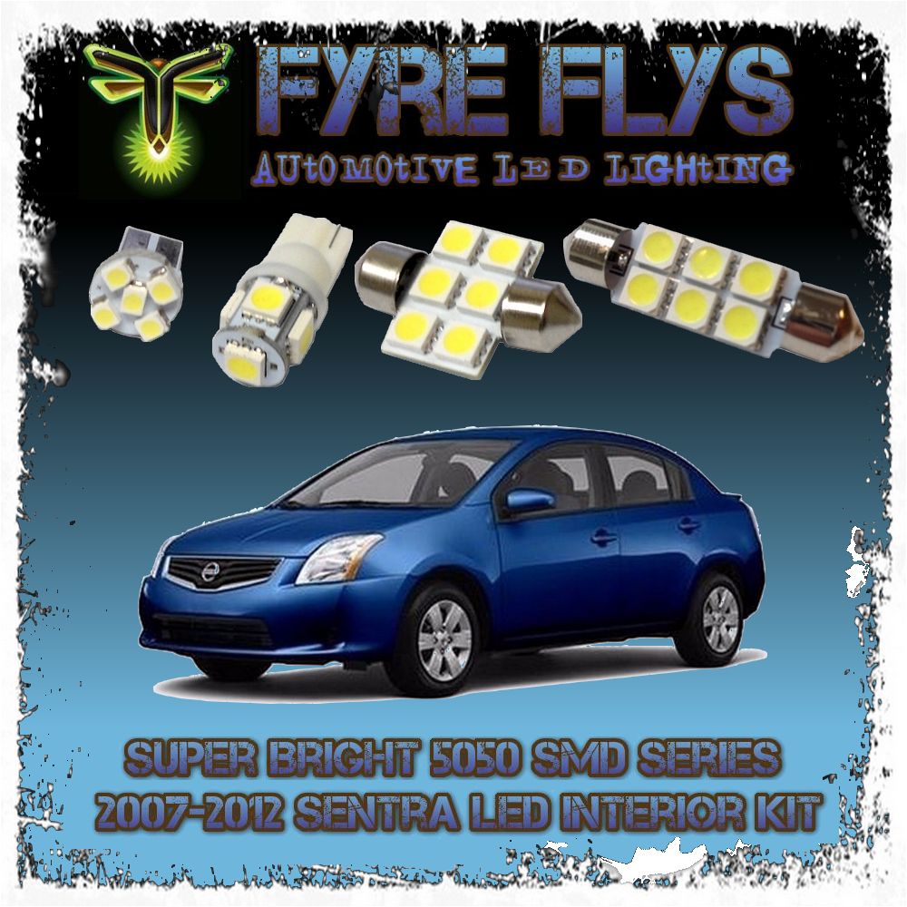White LED interior lights package kit for 2007-2012 Sentra 6 pcs 5050 series SMD
