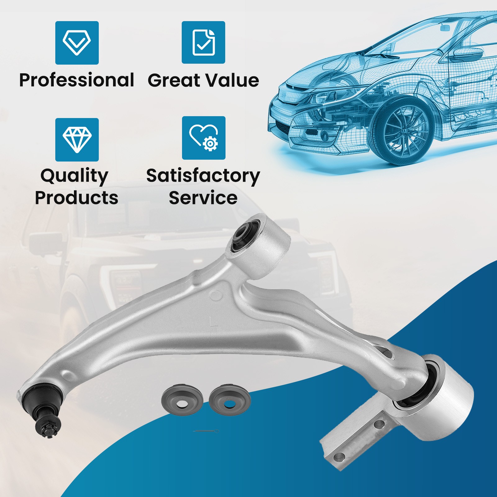 Driver Front Left Lower Control Arm w/Ball Joint for 2009-2014 2015 Honda Pilot